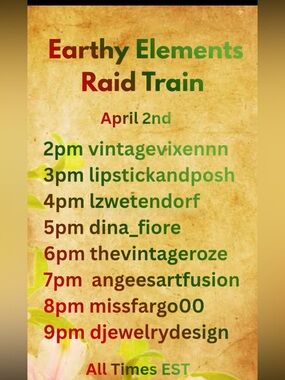 Earthy Elements Raid Train Event Poster - Multicolor Text